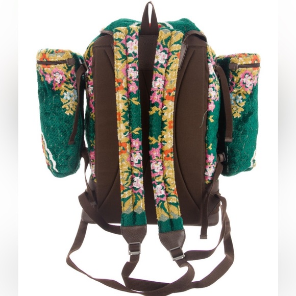 LARGE FLORAL VELVET JACQUARD BACKPACK GUCCI - Picture 5 of 8